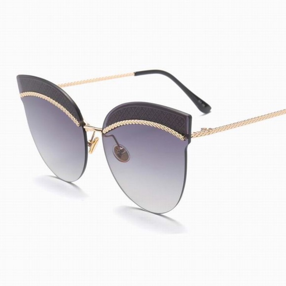 Retro Cateye Eyebrow Sunglasses - Picture 1 of 3